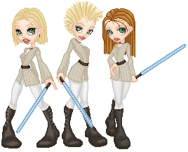 Hannah, Louise and I dressed as Jedi